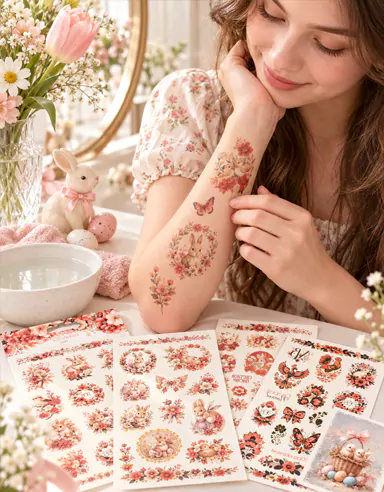 Stiker Tato Kupu-kupu Bunga CreateFun Saiki Kasedhiya Online