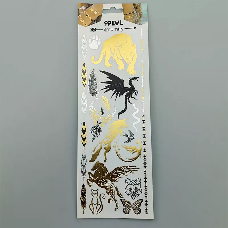 Stiker Tato Foil Emas